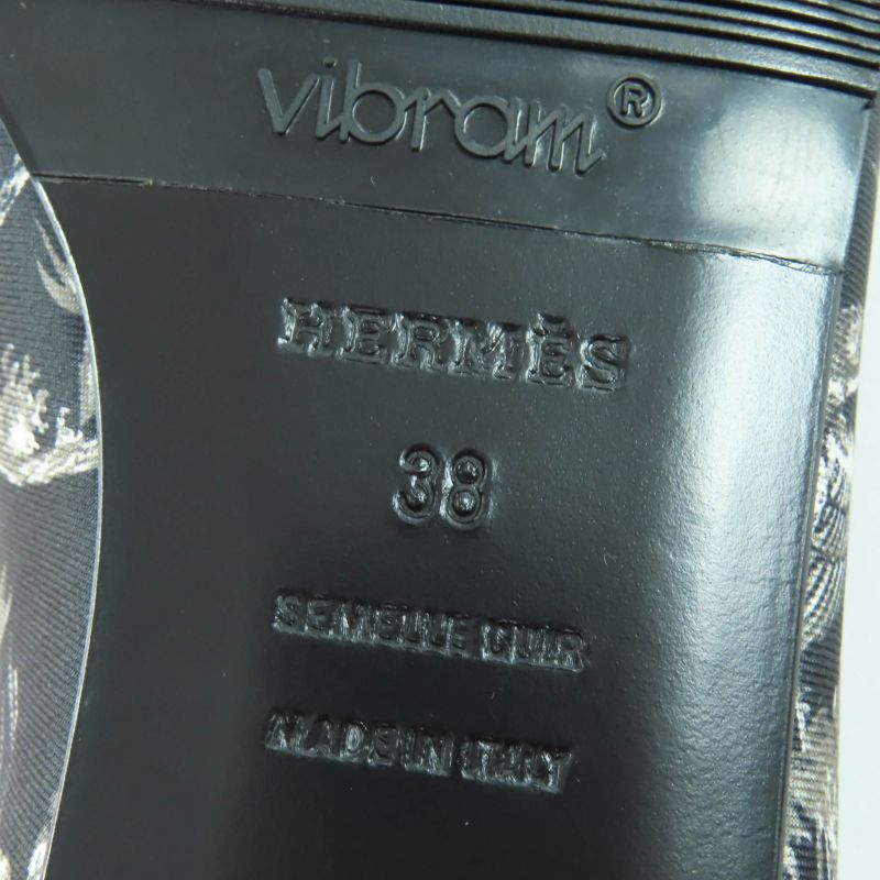 Hermes Equatorial Sketch Animal Pattern Flat Shoes Pumps Multicolor 38 With Box