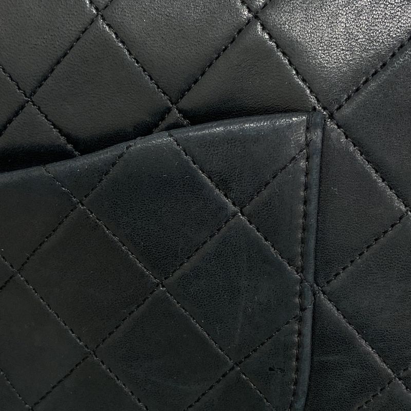 Chanel Shoulder Bag Matelasse Lambskin Black Gold Hardware Women