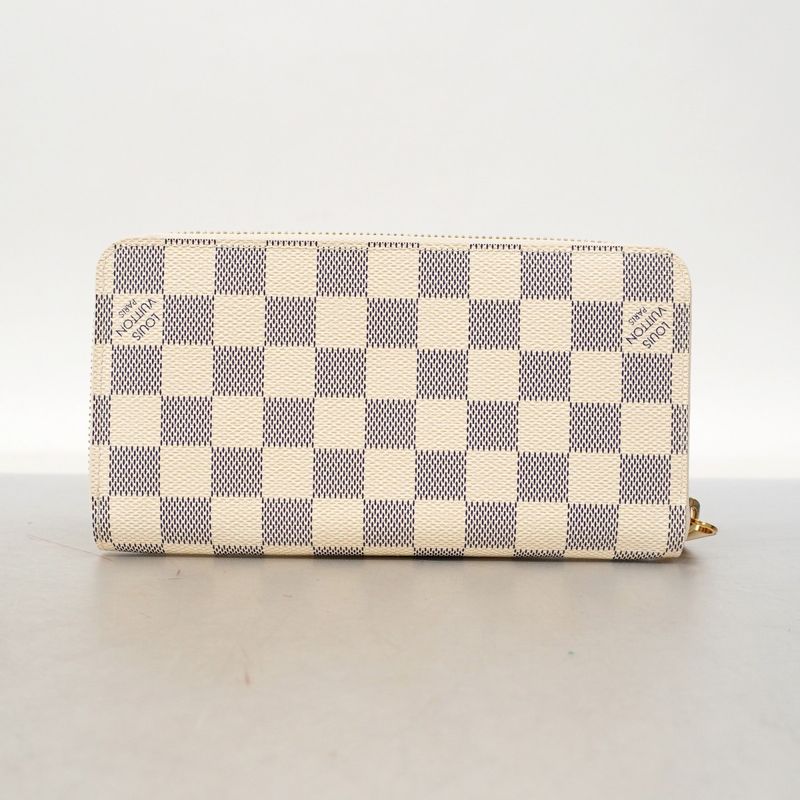 Louis Vuitton Damier Azure Zippy Wallet N60019 White Ladies