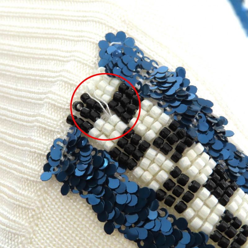 CHANEL 2023 P74166 Coco Mark Logo NO.5 Patch Sequin Embellished Blouson White