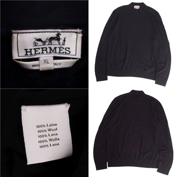 Hermes Knit Sweater High Neck Long Sleeves Long Sleeves