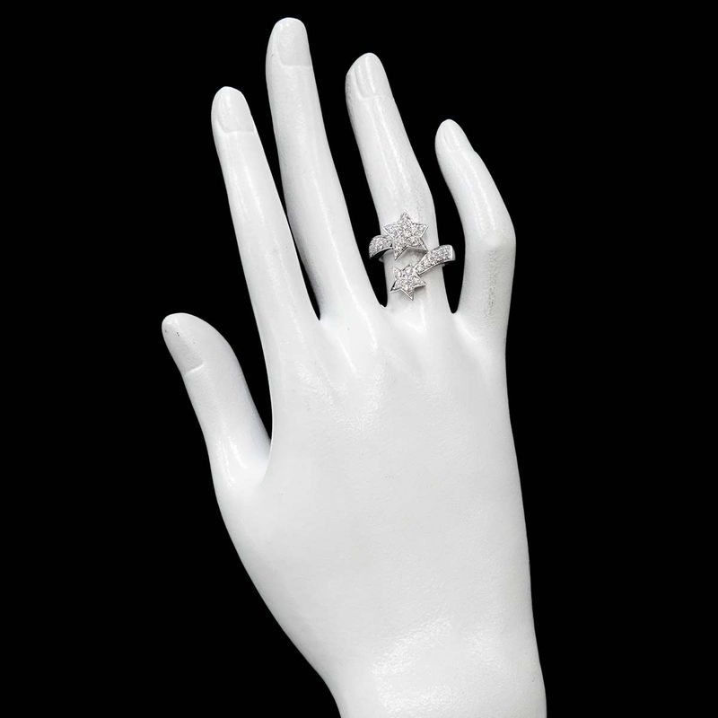Chanel Comet #52 Ring Diamond 18K WG White Togo Old 750 Ring Comet Ring 90297602