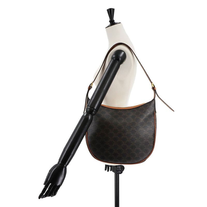 Exhibit Celine Triomphe Heloise Shoulder Bag Leather Tan 114712 Gold Hardware