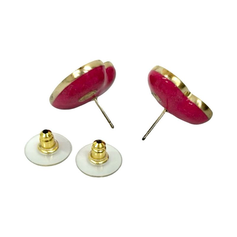 Chanel Coco Mark Heart Rhinestone Metal Earrings 23CP
