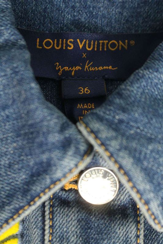 Louis Vuitton X Yayoi Kusama Rw232j GM1 Foja53 Multi-wappen Denim Jacket Women