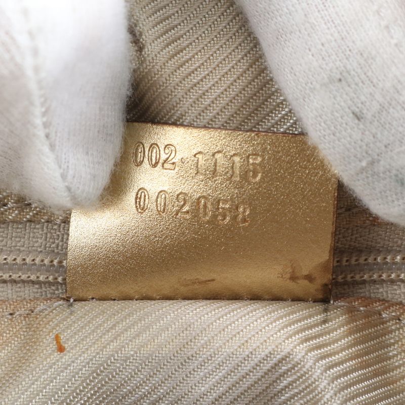 Gucci GG Bow Ring Bag 002-1115 Leather Canvas Handbag Tote Women's ECM Cx43-9