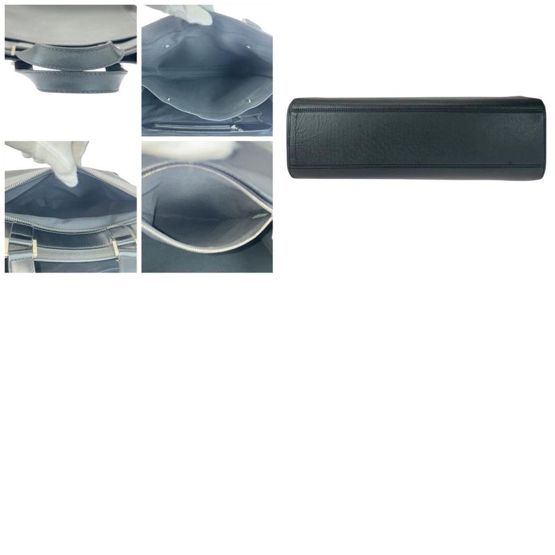 Louis Vuitton Taiga Casbek GM Black Silver Hardware Leather M31012 Business Bag