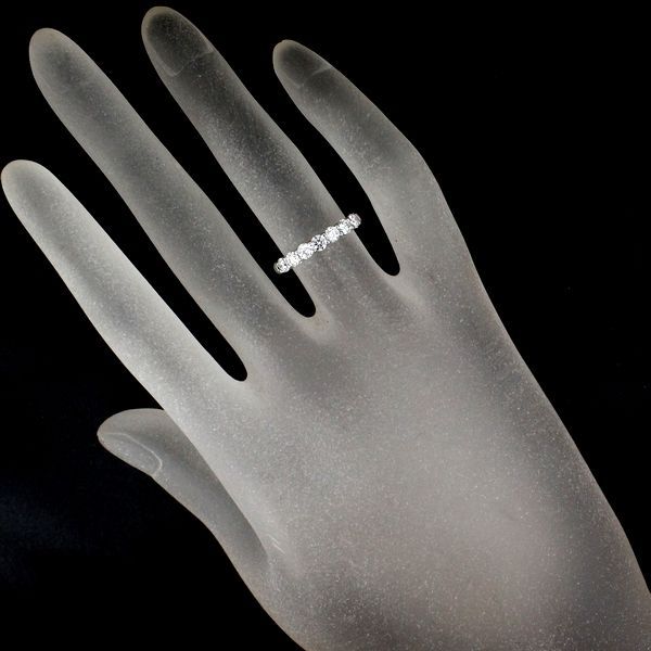 Tiffany & Co Embrace Band Ring With Diamonds 7P Size 8 Pt950