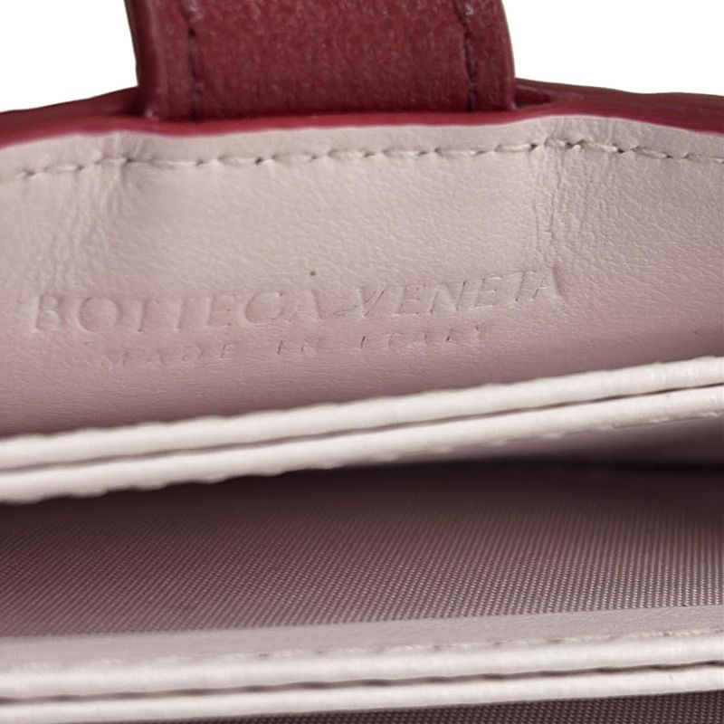 Bottega Veneta Card Case Cassetteaccordion Card Case Bordeaux And Light Pink