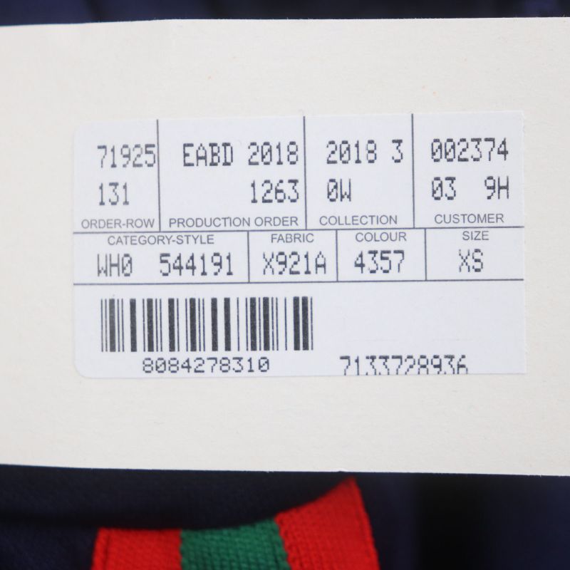 Gucci 544191 Webline Sherry Line Balloon Technical Jersey Pants Navy XS Made