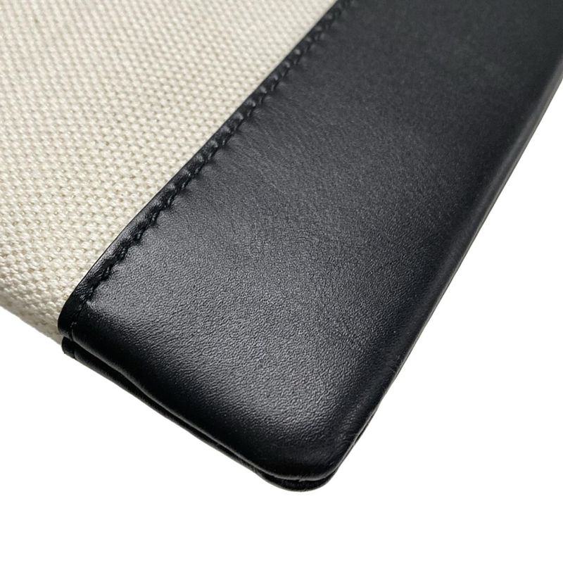 Balenciaga Clutch Bag Navy Clip M 373834 Ivory And Black Leather