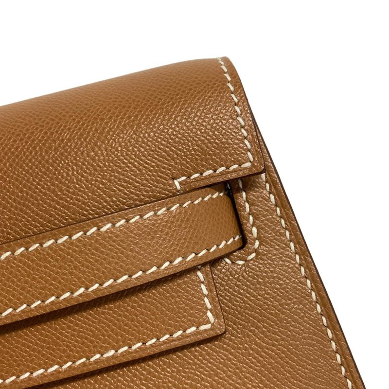 Hermes Kelly Elan Gold Silver Hardware Clutch Bag