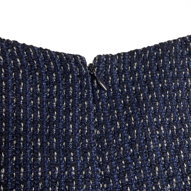 Chanel Skirt Suit Size 36 S Ladies - P18870 Dark Navy And Navy And White