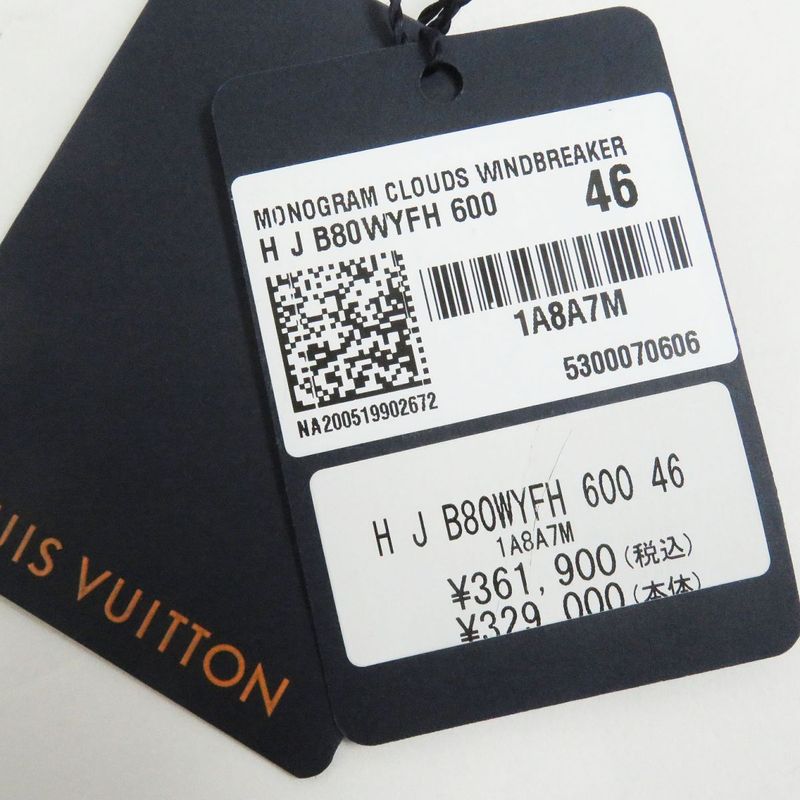 20AW Louis Vuitton 1a8a7m Monogram Clouds Cloud Pattern Zip-up Hooded Windbreake