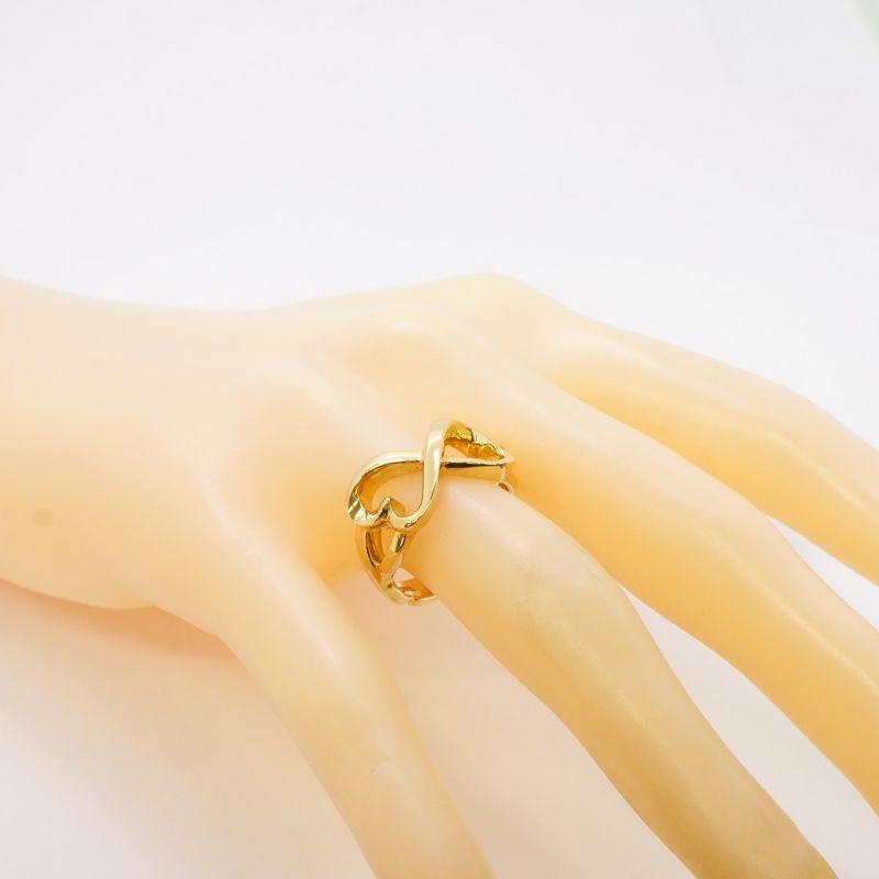Tiffany & Co Ring Double Rubbing Heart 18K Yellow Gold Yellow Gold #125 Ladies