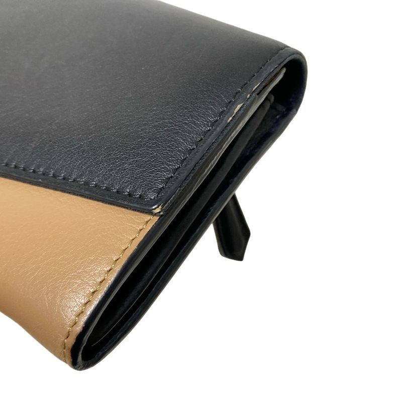 Fendi Long Wallet Toujours 8m0350 Brown And Black Leather