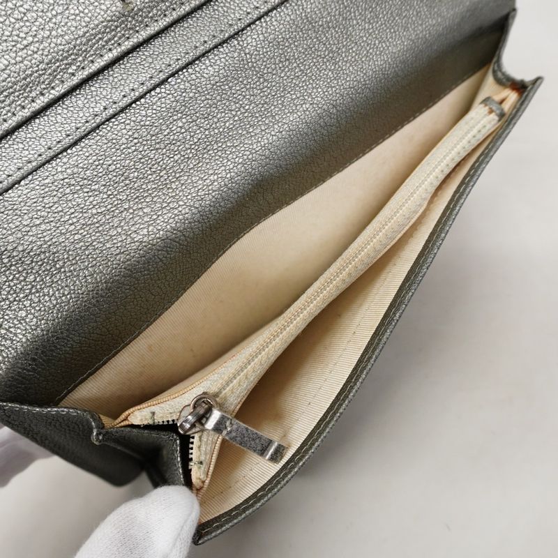 Chanel Long Wallet Bicolore Caviar Skin Silver Pink Gold Silver Hardware Women