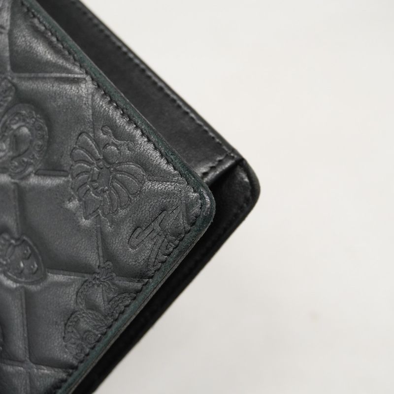 Chanel Long Wallet Icon Lambskin Black Silver Hardware Women