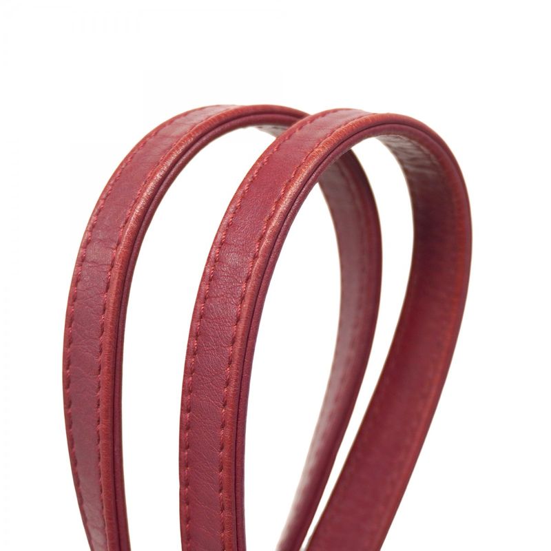 Chanel Shoulder Bag Deauville Canvas Red Silver Hardware Women