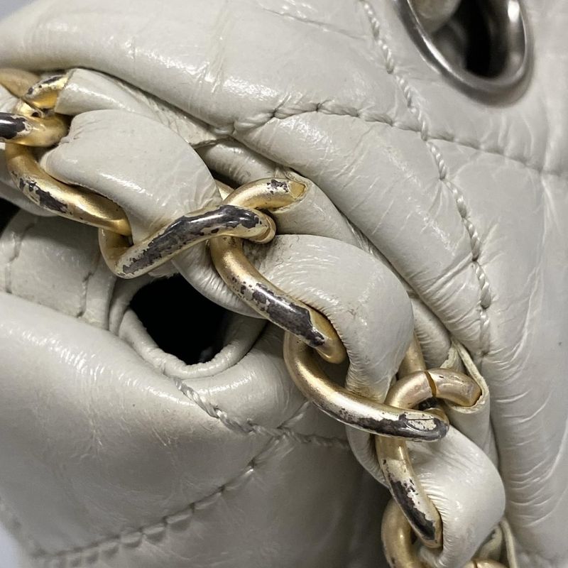 Chanel Shoulder Bag Chain Me/matelasse Ivory Chain Shoulder/matt Togo Old