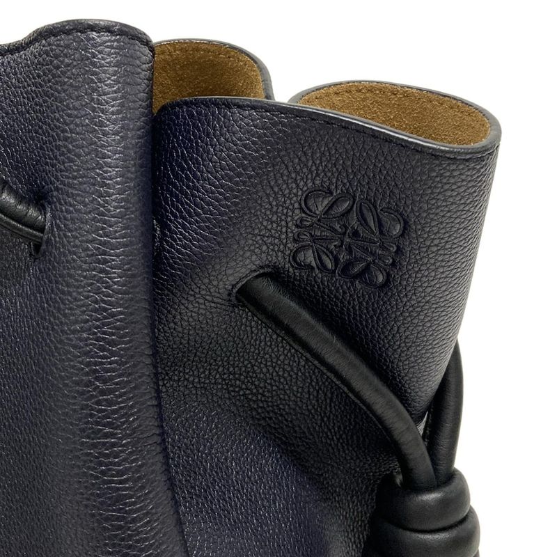 Loewe Flamenco Knot Tote Bag 32112t31 Dark Navy And Black Leather