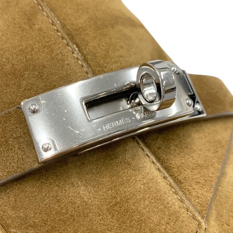 Hermes Veo Boots Short Shoes Suede Shearling Brown Silver