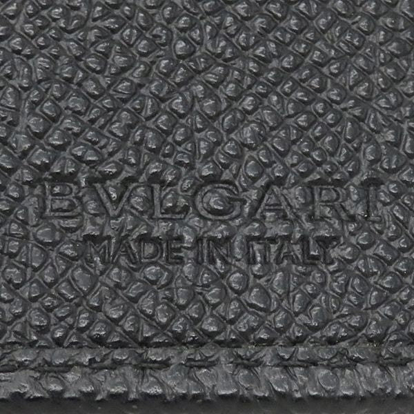 Bvlgari Bvlgari Long Wallet Bvlgari Man Grain Leather Black Silver Hardware