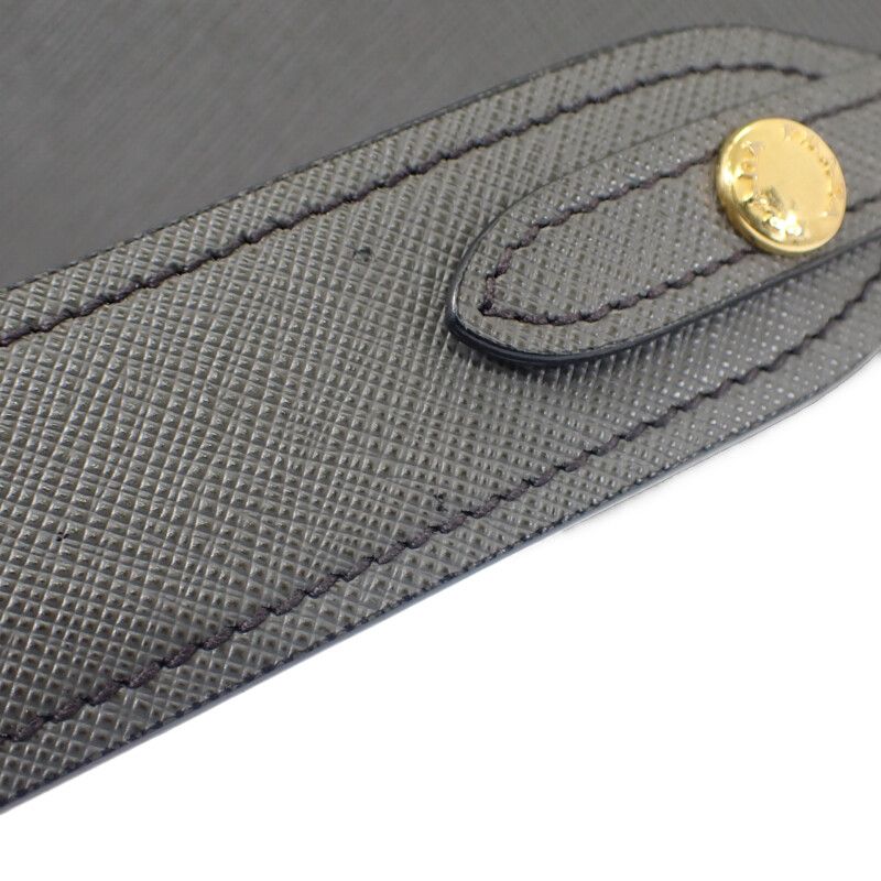 Prada Esplanade Bag 1bh043 Shoulder Bag Saffiano Gray Black Ladies [AB Rank