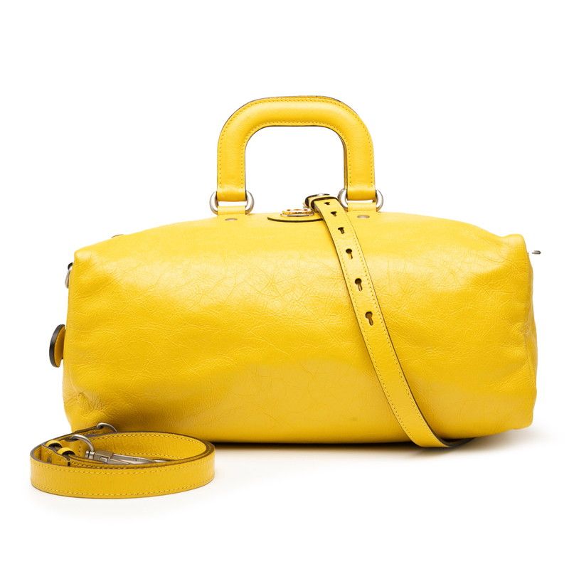 Gucci Interlocking G Boston Bag Shoulder Bag Duffel Bag 3WAY 587866 Yellow