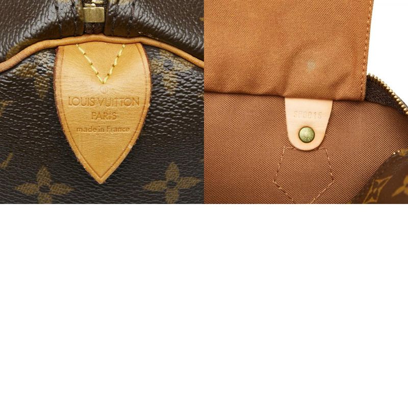 Louis Vuitton Monogram Speedy 30 Handbag Mini Boston Bag M41108 Brown PVC