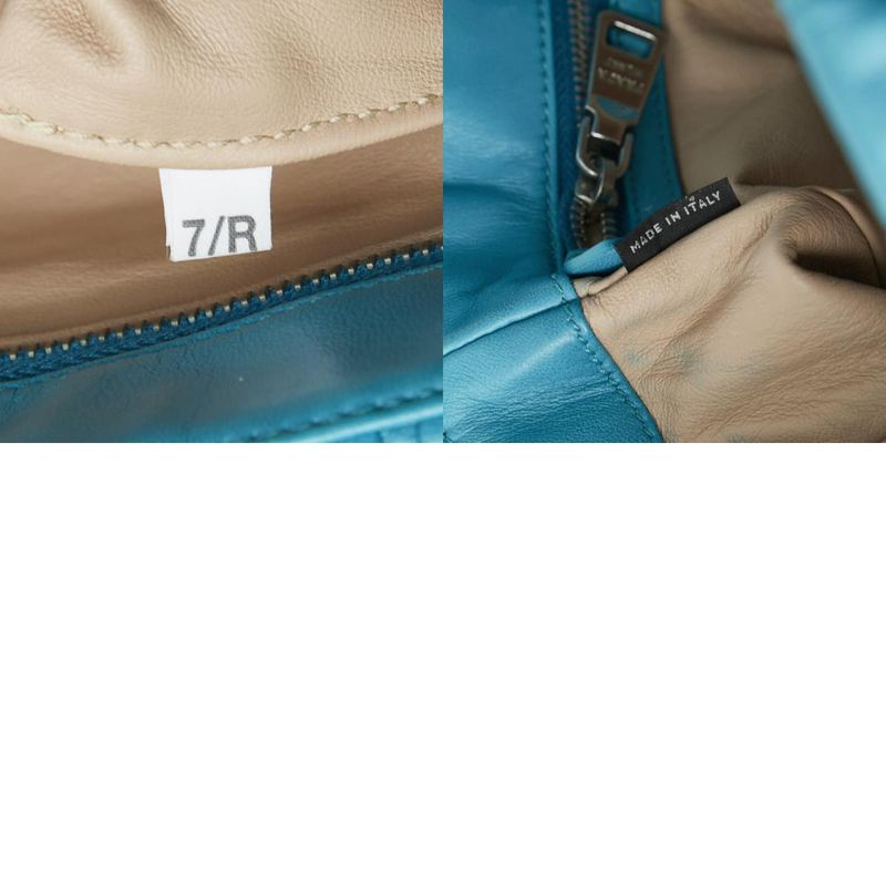 Prada Nappa Gaufre Chain Shoulder Bag Bt0939 Blue Leather Women Prada