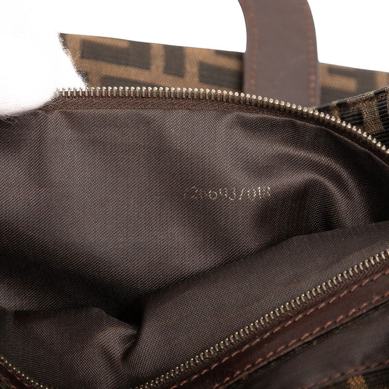 Fendi Zucca Brown Canvas Leather Women's Fendi