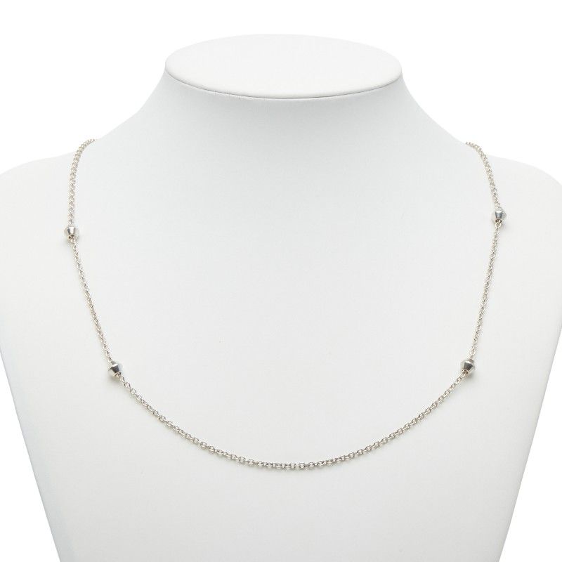 Tiffany & Co Barrel Beaded Long Necklace Sv925 Silver Ladies Tiffany & Co