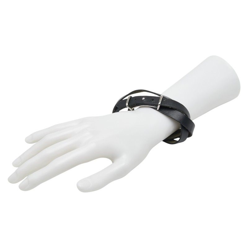 Hermes Api 2 Black Silver Leather Metal Women Hermes