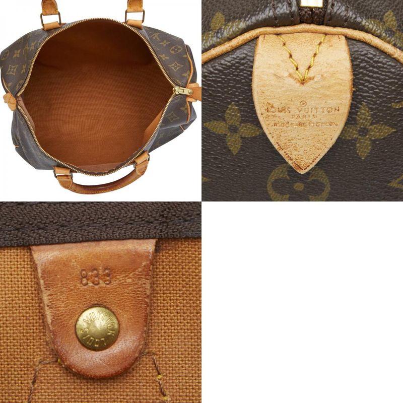 Louis Vuitton Monogram Speedy 35 Handbag Boston Bag Travel Bag M41524 Brown PVC