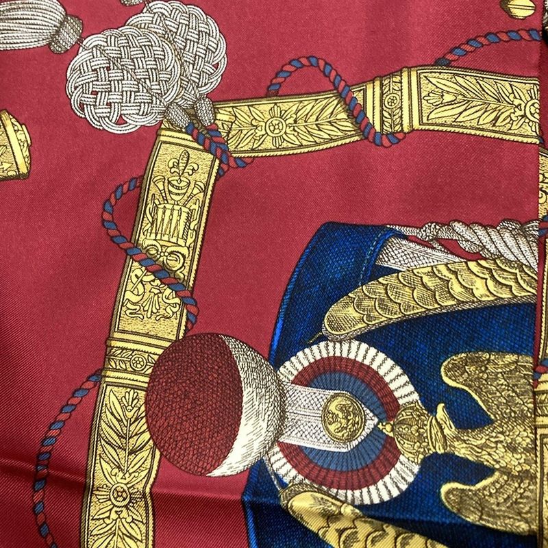 Hermes Carré 90 Like Scarf Red×yellow×multi Grand Uniforme