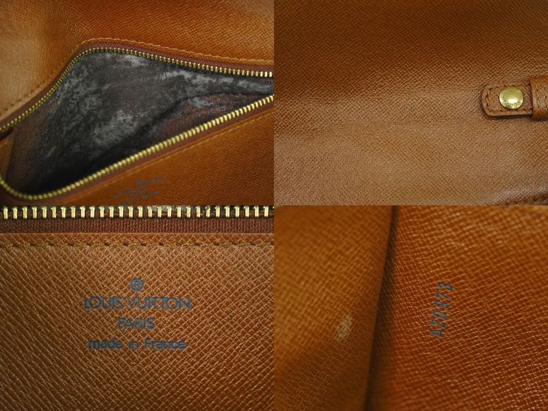 Authentic Louis Vuitton LV Bordeaux Monogram 2WAY Shoulder Bag Clutch Bag Brown