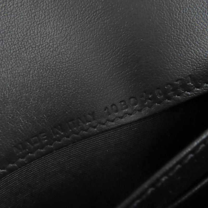 DIOR 2adbc321ykk Saddle Long Wallet Leather Long Wallet Black Silver Hardware