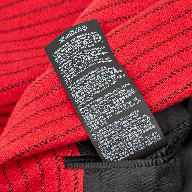 Saint Laurent Notched Lapel Stripe Tailored Jacket Size 46 660071 Red Black
