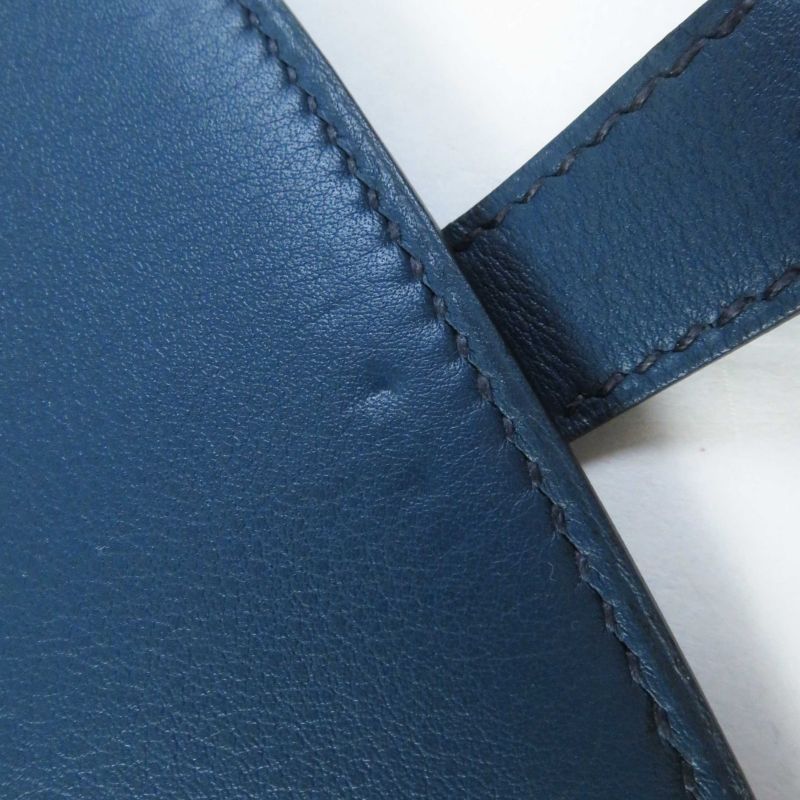 Hermes Fishing Basket Swift O'shea Shoulder Basket Bag Blue Natural Storage