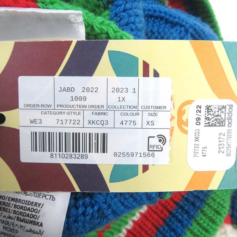 Gucci Adidas Collaboration 23SS 717722 Wool Mohair Interlocking G Webline Cable