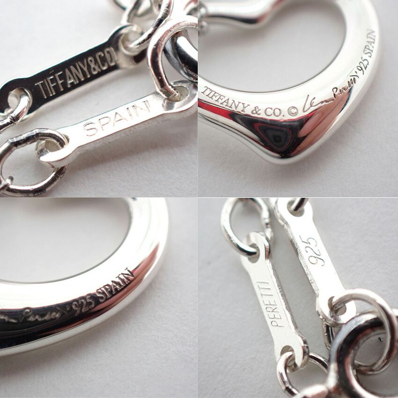 Tiffany & Co 925 Open Heart Pendant /necklace //j81-4