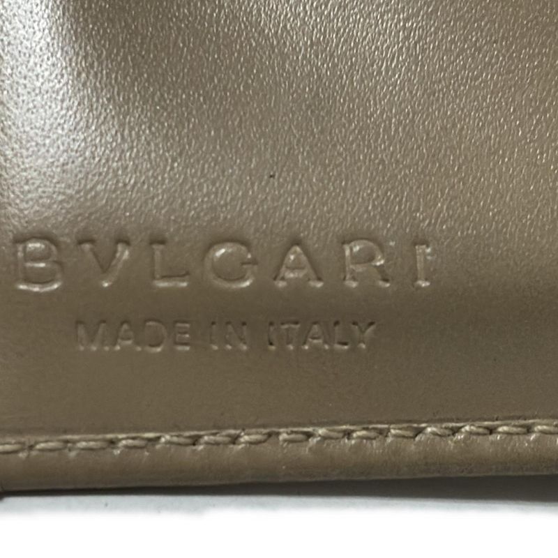 Bvlgari W Hook Wallet Classico Beige Leather