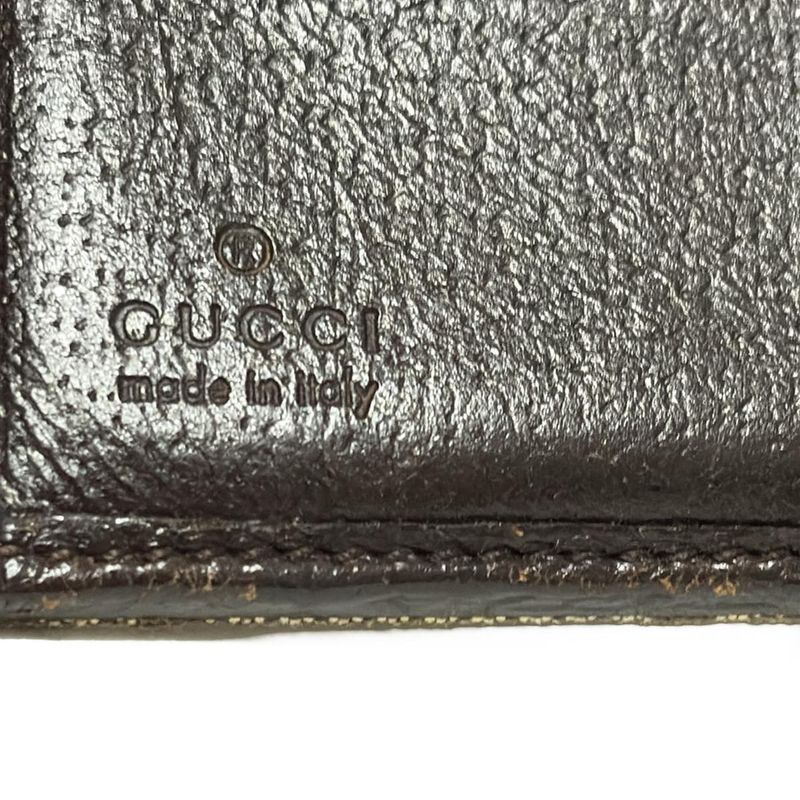 Gucci W Hook Wallet In Eclipse GG Pattern 120935 Beige And Dark Brown