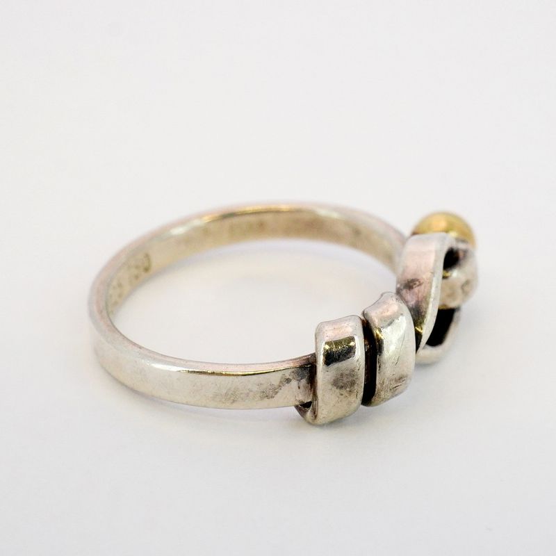 Tiffany & Co Ring Hook And Eye 18K Yellow Gold Yellow Gold Silver 925 Size 10