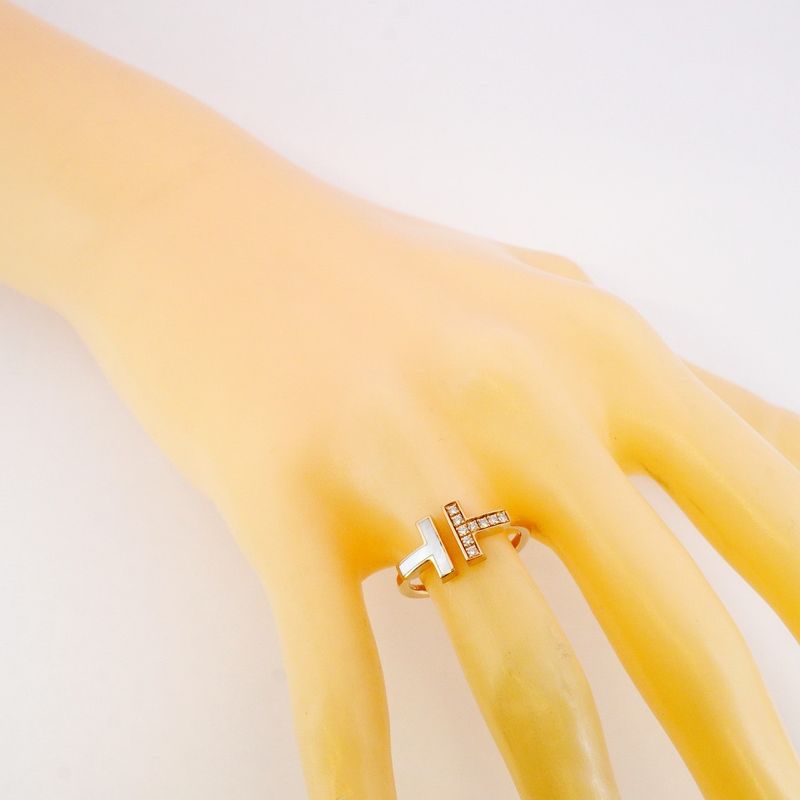 Tiffany & Co Ring T-wire 18K Pink Gold Pink Gold Diamond Mother Of Pearl Size