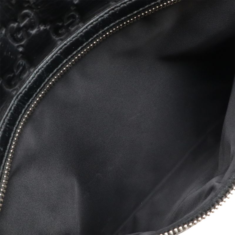 Guccissima Sherry Line Shoulder Bag Messenger Bag Rubber Coated Leather Black