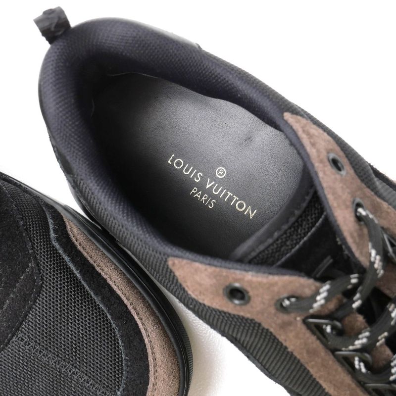 Louis Vuitton Hiking Line Sneakers Size 8 1 2 LV Suede Low Cut Shoes 20251105
