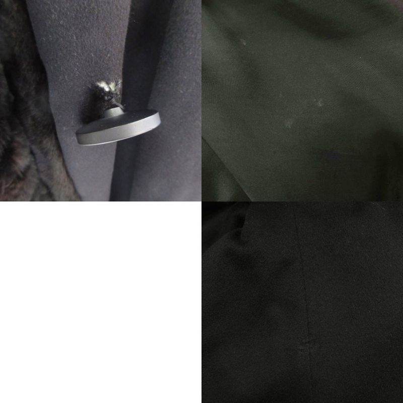 Fendi Orillag Fur Cashmere Silk Double Face Coat Reversible Long Length Logo