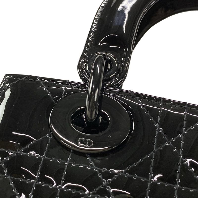 Dior/christian Dior Handbag Lady Dior Ultra Glossy Small M0531nwdd-m900 Black